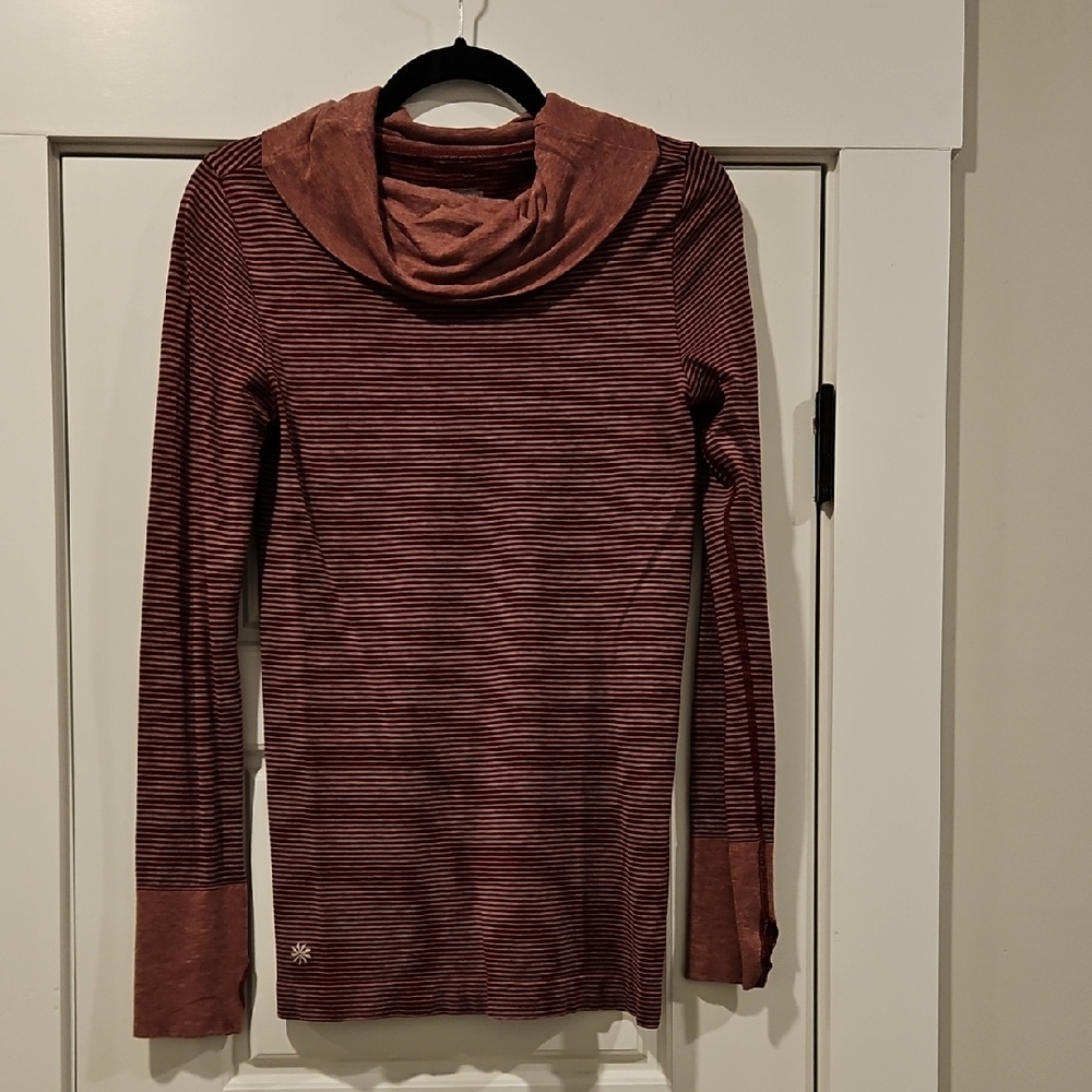 Athleta Striped Maroon Women's Top